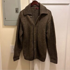 Men's Luidiana collar cardigan button up Brown Sweater size medium